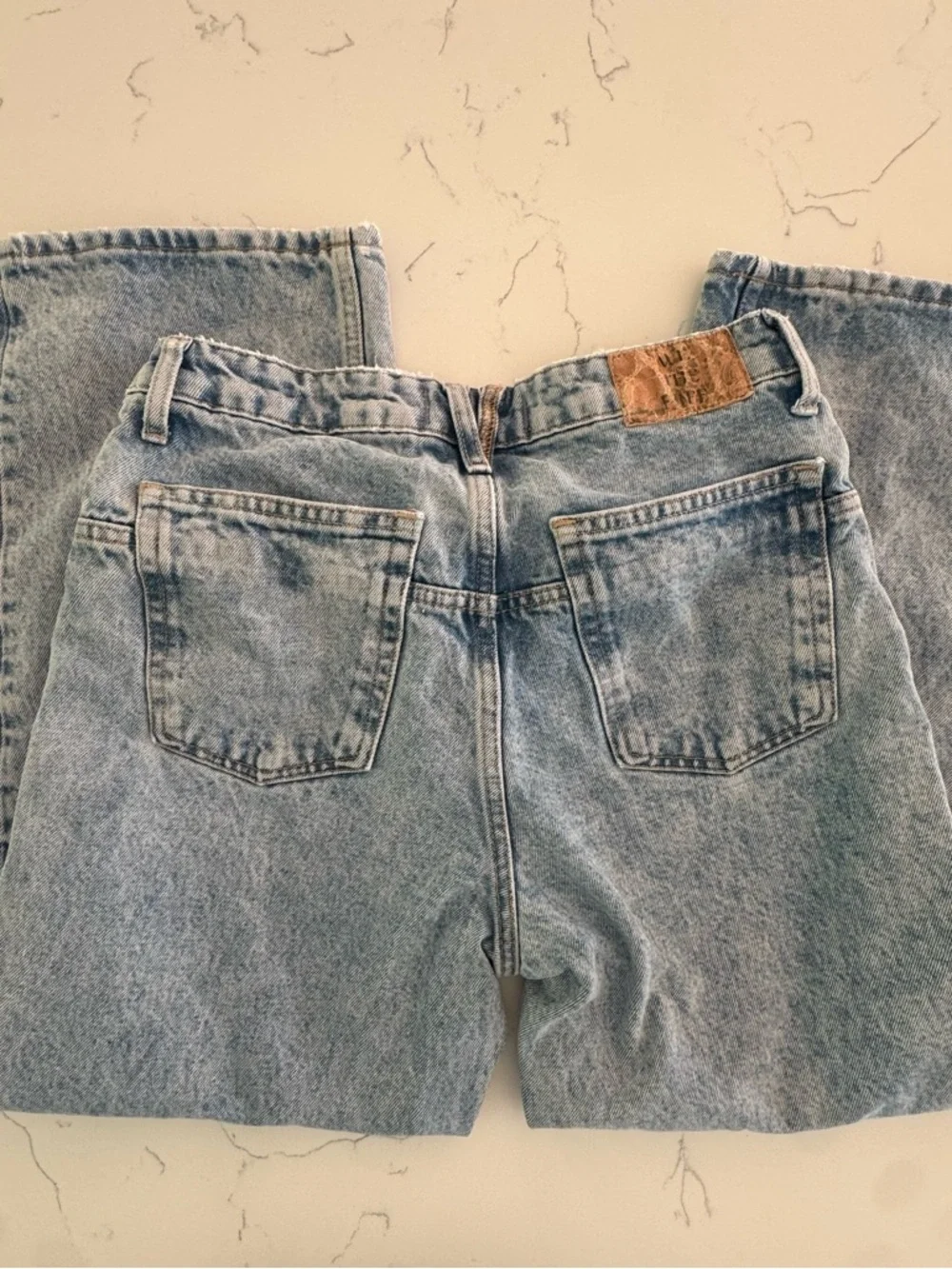 We The Free Deep Trance Dropped Boyfriend Jeans 25 Light Wash Cropped Wide Leg - Picture 5 of 9